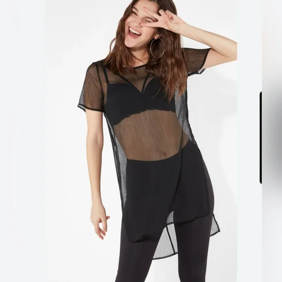 🔥La Blanca beachwear sheer black cover up size small 🔥 - Picture 1 of 8